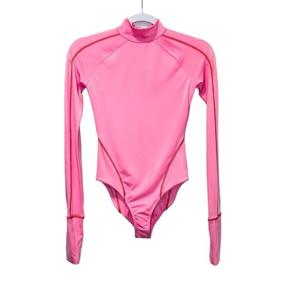HAH BY FREE PEOPLE Pink Gloves Off Bodysuit/Rash Guard Size XS - Picture 1 of 7